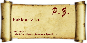 Pekker Zia névjegykártya